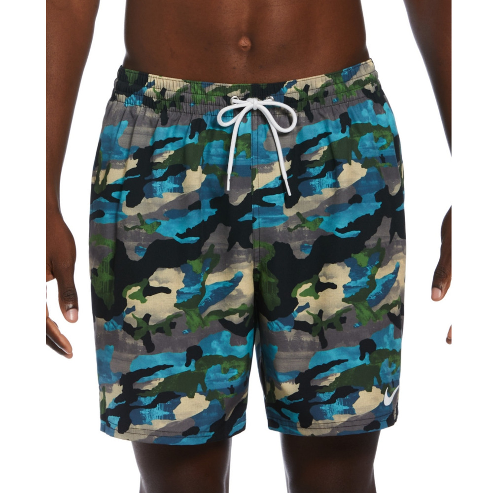 Nike Men Midnight Camouflage Volley 7" Swim Trunks Black Size S